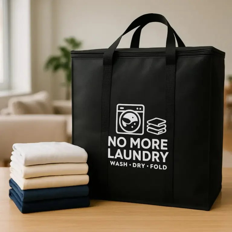 No More Laundry subscription bag with folded clothes - laundry subscription Melbourne